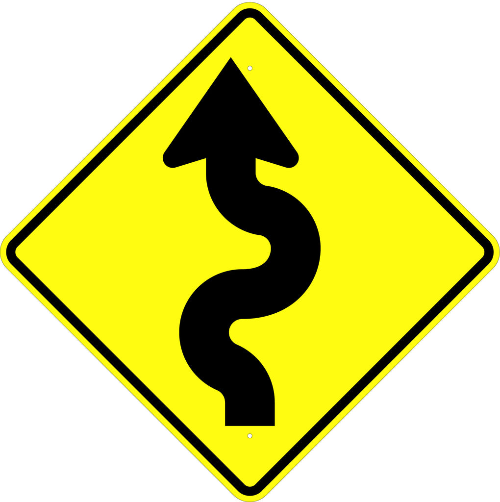 Winding Road Left Symbol Sign - U.S. Signs and Safety
