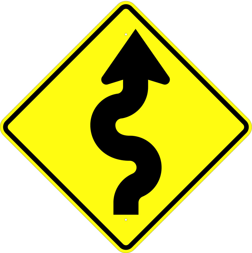 Winding Road Right Symbol Sign - U.S. Signs and Safety