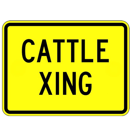 Cattle Crossing Text Sign - U.S. Signs and Safety