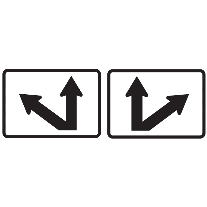 Double Arrow Diagonal/Straight Route Marker Sign - U.S. Signs and Safety - 1