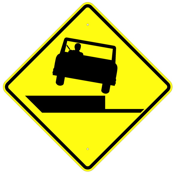 Shoulder Drop Off Sign  MUTCD W8-9A - U.S. Signs and Safety