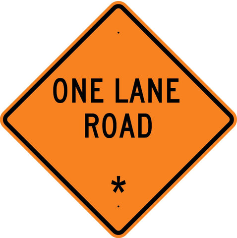 One Lane Road * Roll Up Sign  MUTCD W204 - U.S. Signs and Safety - 1