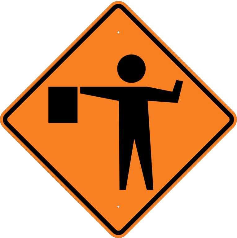 Flagger Symbol Roll Up Sign MUTCD W207 - U.S. Signs and Safety - 1