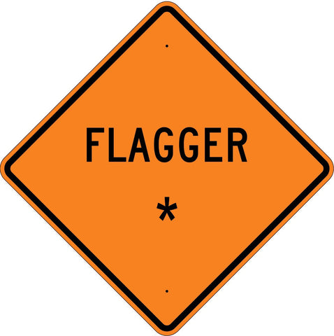 Flagger * Roll Up Sign in text  MUTCD W207A - U.S. Signs and Safety - 1