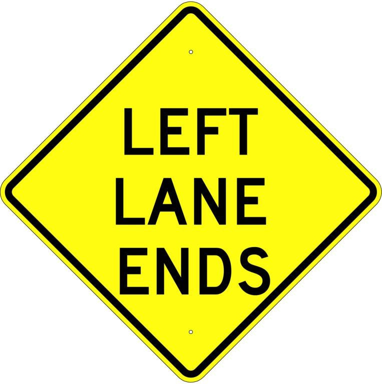 Lane Ends Sign - U.S. Signs and Safety - 1